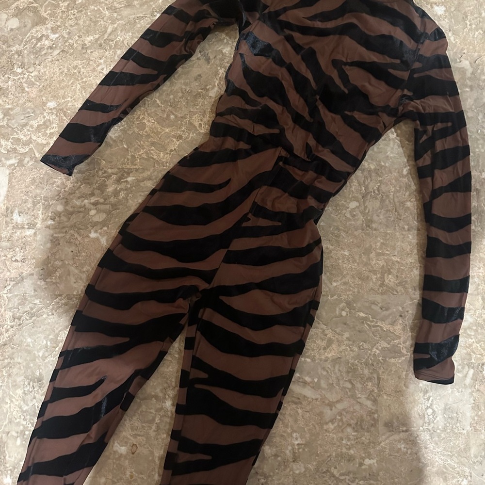 Stylish Brown and Black sheer mesh Jumpsuit